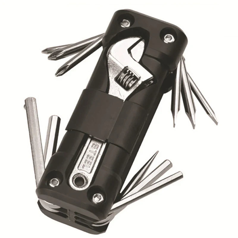 Bicycle Multitool Repair Kit - Versatile Bike Tool Set with Tire Repair Tools, Screwdriver & Chain Accessories for MTB and Road Bikes