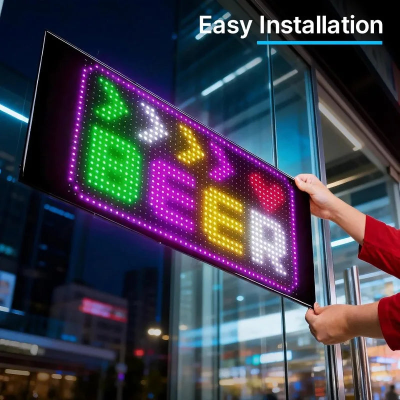 LED Scrolling Advertising Sign - Flexible Bluetooth Display with App-Controlled Text, Patterns & Animations