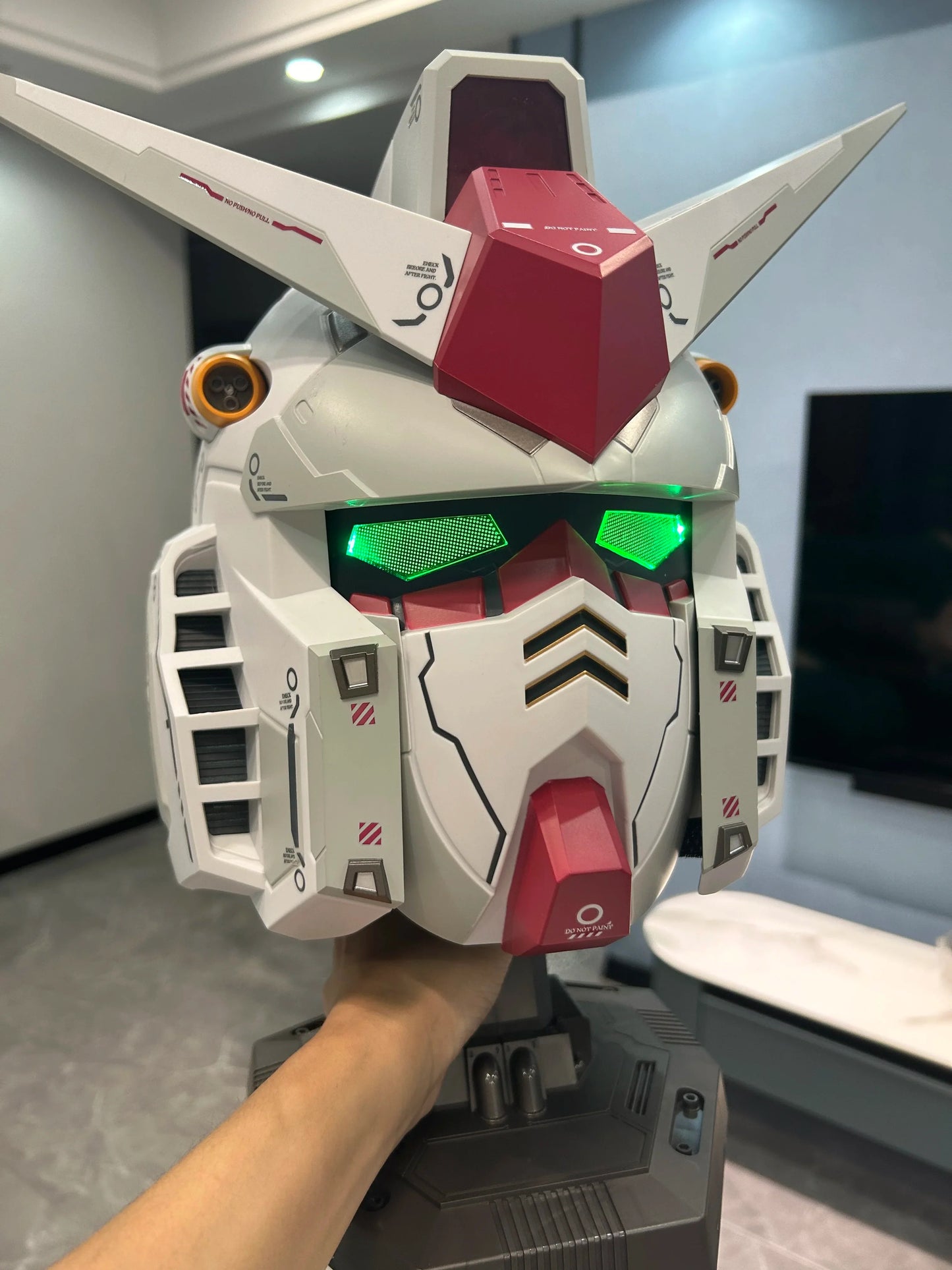 Vol.1 RX-78-02 Cyberpunk Helmet – 1:1 Mech Robot Mask with Touch Control Light, Cosplay Costume & Halloween Toy Gift for Kids