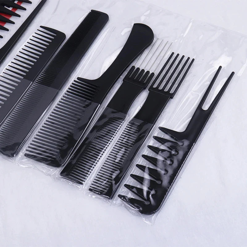10-Piece Multifunctional Hair Comb Set – Anti-Static Hair Care & Styling Tools for Beauty and Salon