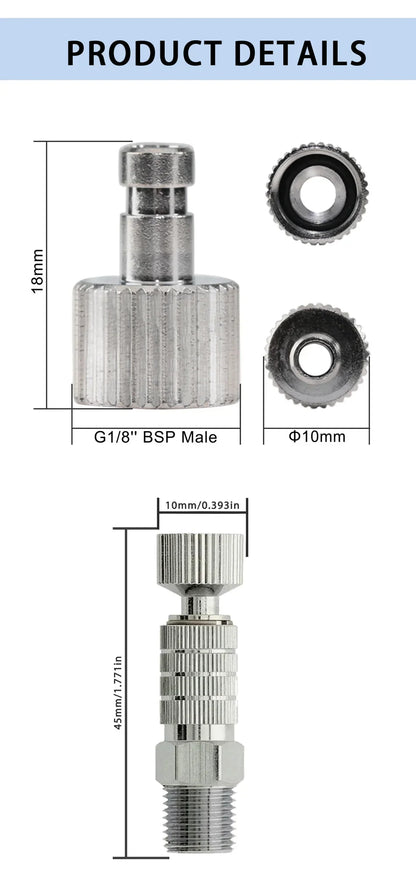 SAGUD Airbrush Quick Disconnect Kit – 1/8" Quick Release Fitting Adapter with 4 Extra Connectors for Hose & Airbrush Parts