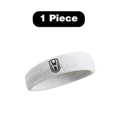 WOSWEIR Cotton Sports Headband - Elastic Sweatband for Basketball, Gym, Tennis & Fitness Activities