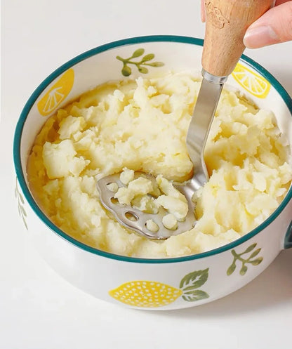 Manual Potato Masher — Stainless Steel Fruit & Vegetable Crusher, Food Mashing Tool for Kids, Kitchen Gadget