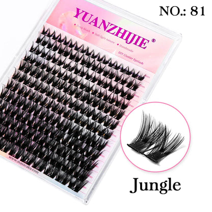 DIY 144 Cluster Lashes YUANZHIJIE – Natural C/D Curl Segmented Mink Individual Eyelash Extensions Kit for Home Makeup & Professional Volume Look (Free Shipping)