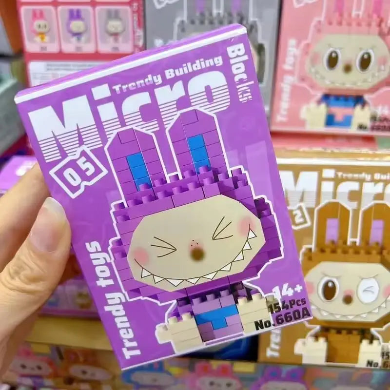 12PCS Labubu Blind Box Toys – Small & Micro Particle Puzzle Assembly Mysterious Gift for Children