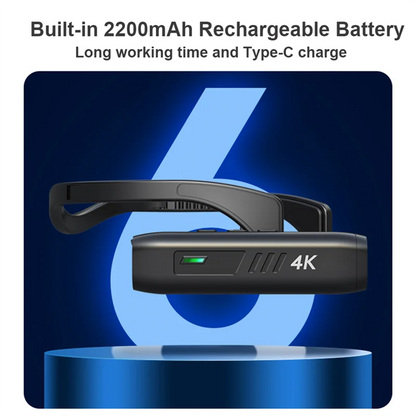 4K 30FPS Head-Mounted Camera — Wearable WiFi Camcorder with 120° Wide-Angle Lens, Anti-Shake & APP Control