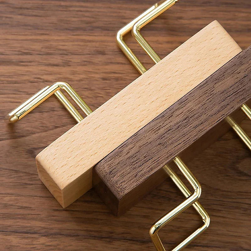 Wooden Business Card Holder Organizer – Office Desk Display Stand & Memo Shelf for Home & Work