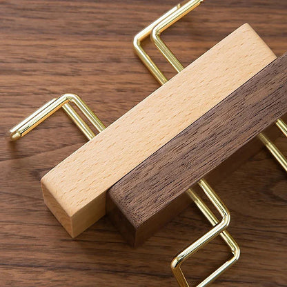 Wooden Business Card Holder Organizer – Office Desk Display Stand & Memo Shelf for Home & Work