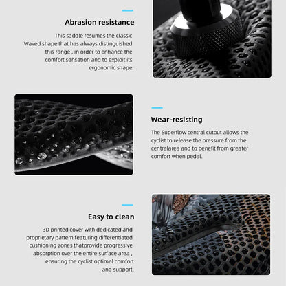 RYET Ultra Full Carbon 3D Printed Bike Saddle — 145mm Lightweight MTB Seat with High Modulus Carbon Fiber Base