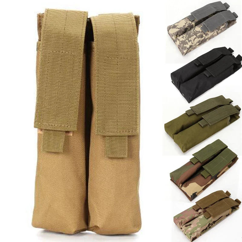 P90 UMP45 Tactical MOLLE Magazine Pouch – 1000D Nylon Double Stack Ammo Carrier Utility Bag for Hunting & Outdoor Use