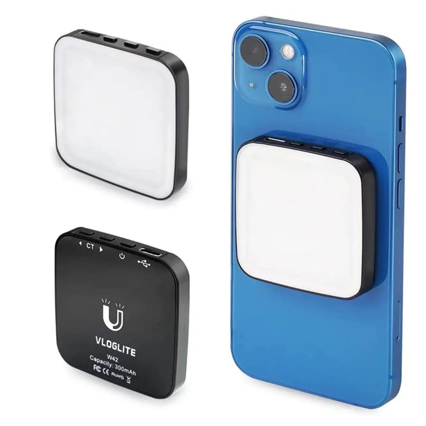 Mini Magnetic Pocket Light for MagSafe iPhone 12, 13, 14 Series - LED Cube Fill Light Lamp with Clip for Makeup Vloggers
