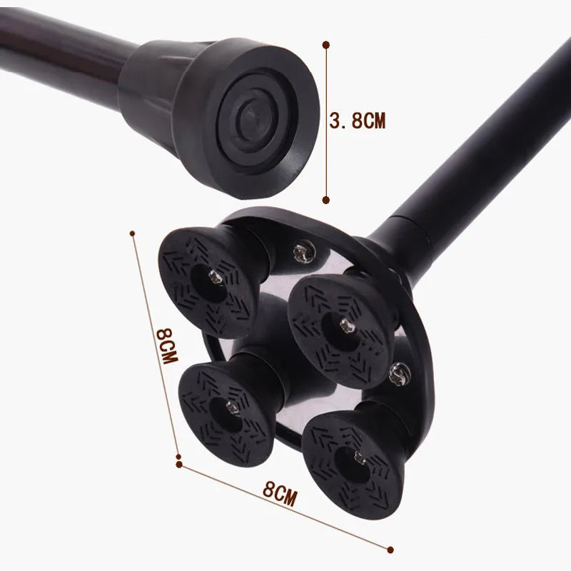 Non-Slip Retractable Walking Cane for Elderly – Aluminum Alloy Multifunctional Stick with LED Light for Seniors