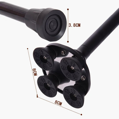 Non-Slip Retractable Walking Cane for Elderly – Aluminum Alloy Multifunctional Stick with LED Light for Seniors