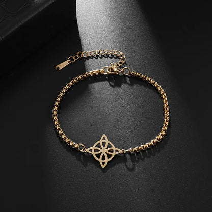 Witchcraft Witch Knot Necklace - Irish Trinity Knot Triple Spiral Pendant, Stainless Steel Ankh Cross Pentagram Amulet Jewelry