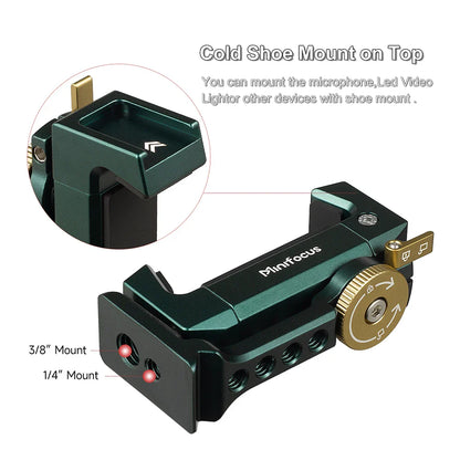 Metal Cell Phone Tripod Mount - Smartphone Holder Adapter with Cold Shoe & Arca Swiss Compatibility for iPhone 13 12 11 Max Pro X XR Xs 6 7 8 Plus