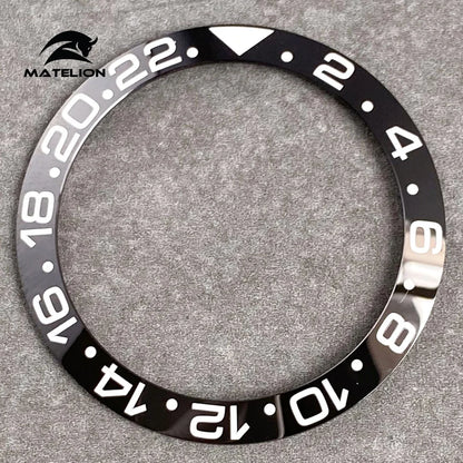 MATELION 38mm Ceramic Bezel Insert — Alloy Watch Ring for 40mm NH35/NH34 GMT Diving Watches