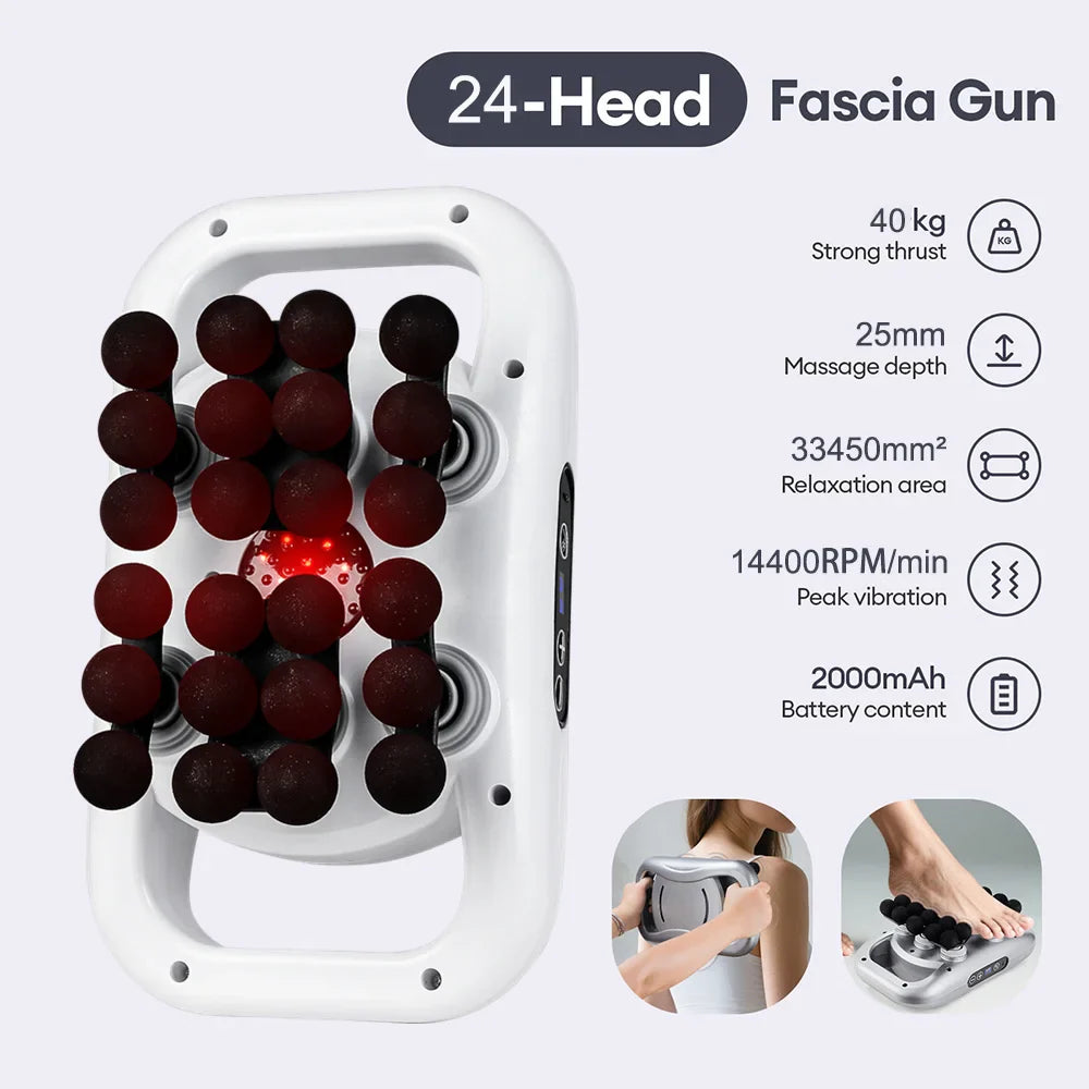 48-Head Body Massage Gun — High-Frequency Vibration Fascia Massager for Neck, Back, Waist, Thigh & Shoulder Muscle Relief