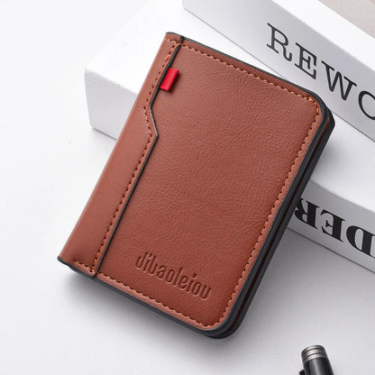 Ultra-Thin Mini PU Leather Credit Card Wallet – High-Quality Vertical Men’s Wallet Holder