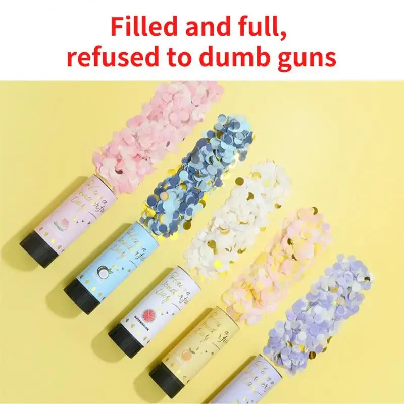 Mini Hand-Held Confetti Popper Cannon: Festive Party Decor for Birthday, Wedding, and Christmas