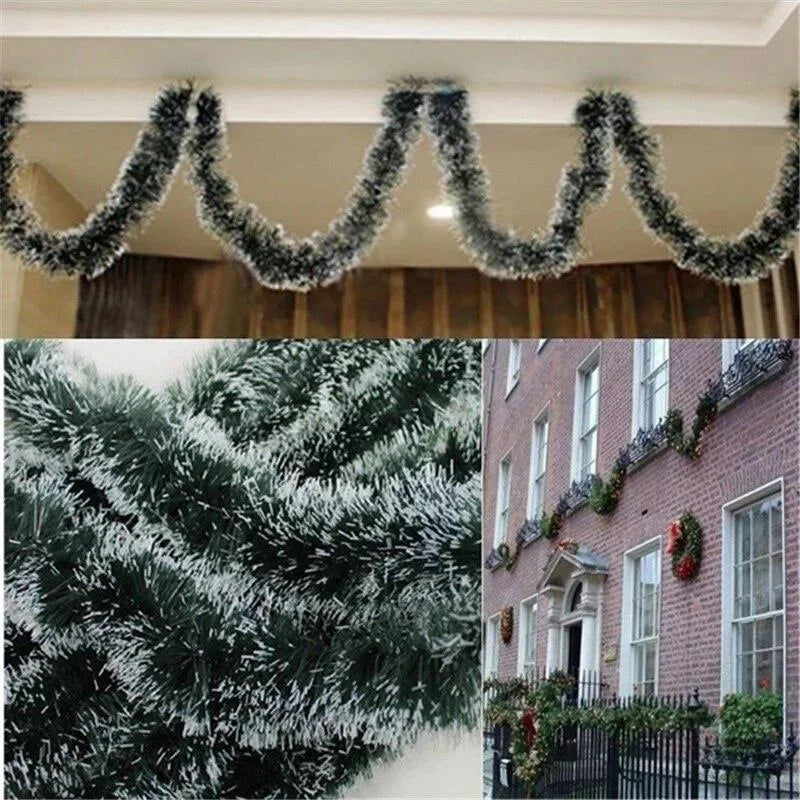 1PCS 2M Christmas Ribbon Garland – Festive Decoration for Tree, Kitchen, Bar Tops, Wedding & Party Ornaments