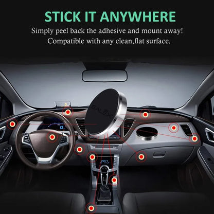 Universal Magnetic Phone Car Holder – Stick-On Dashboard Mount for iPhone, Samsung, Xiaomi, Huawei