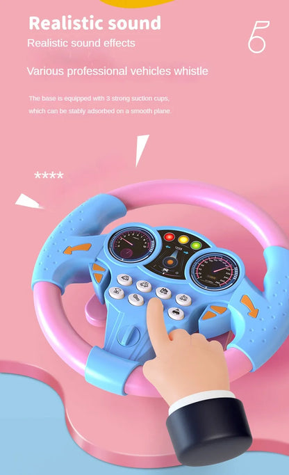 Infant Simulation Steering Wheel Toy – Early Education Copilot Vocal Toy for Kids & Strollers