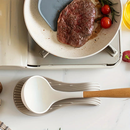 Silicone Spoon Holder & Utensil Rest – Heat-Resistant Kitchen Storage Shelf for Cooking Tools & Accessories