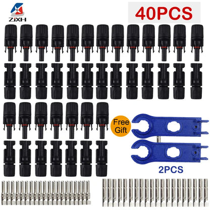 DC Solar Connector Kit 1000V 30A – IP67 Waterproof PV/MC Cable Connectors (5–200 Pcs, 2.5/4/6mm²)