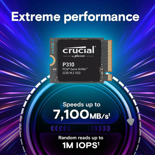 Crucial P310 PCIe Gen4 NVMe M.2 SSD | 1TB–2TB, Up to 7100MB/s, Internal Solid State Drive for Console & PC