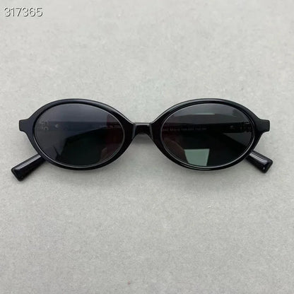 Zhang Yuan Vintage Oval Glasses — English Version Luminous Frame for Men & Women, Fashionable Bookworm Style Eyewear