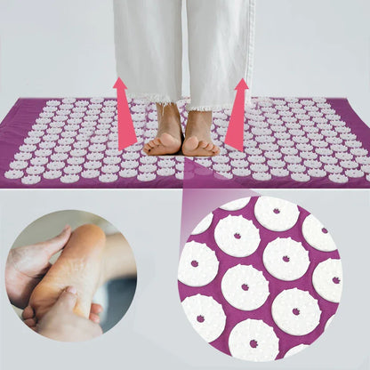 Yoga Massage Pads – Large Touchpoints for Neck, Back & Foot Relief, Household Massage Pillows in Purple