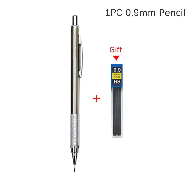 Full Metal Mechanical Pencil Set — 0.3–2.0mm Automatic Pencils for Art, Drawing & School