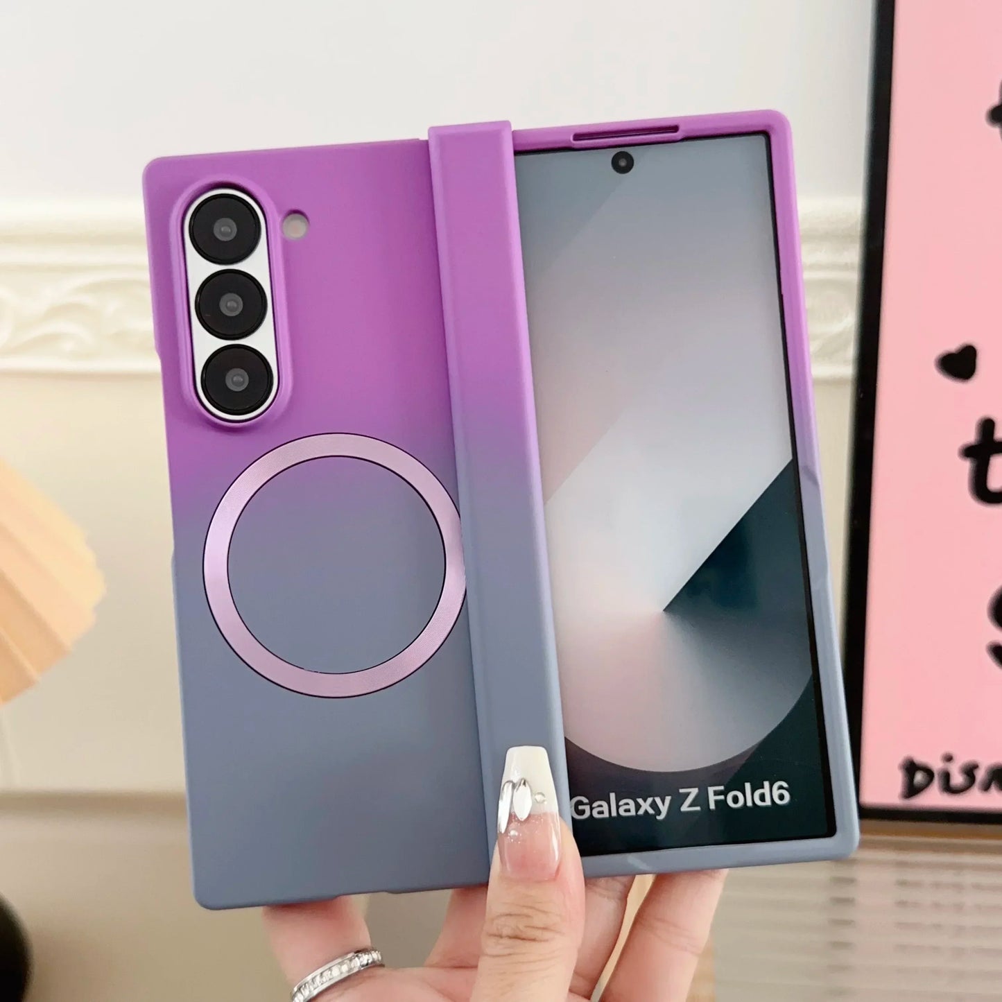 Magnetic Hinge Protection Case for Samsung Galaxy Z Fold 7/6/5/4/3 5G - Shockproof Foldable Phone Cover with Hinge Guard