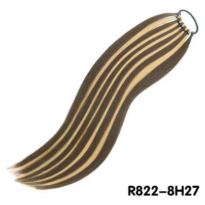 AZQUEEN 24-Inch Long Straight Ponytail Extension – Synthetic Fake Hairpiece for Women