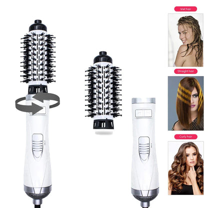 Automatic Rotating Hot Air Brush 2-in-1 – 360° Curling Iron & Hair Dryer Comb for Salon-Style Styling