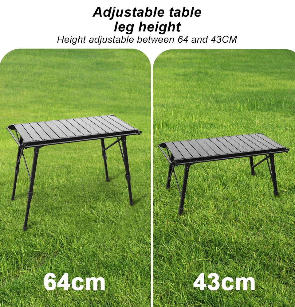 KRC CAMP Folding IGT Table – Lightweight Camping Table for BBQ, Grill, Picnic & Fishing, Outdoor Equipment Set