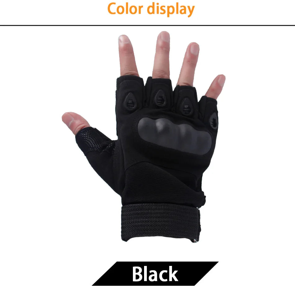 Tactical Hard Knuckle Half Finger Gloves – Men's Combat, Hunting, Shooting & Paintball Duty Fingerless Gloves