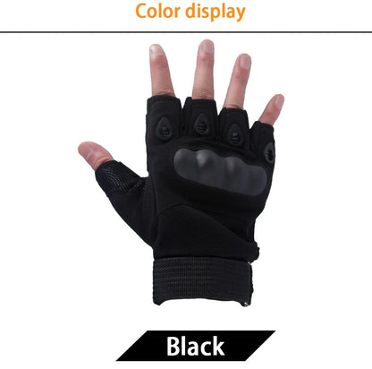 Tactical Hard Knuckle Half Finger Gloves – Men's Combat, Hunting, Shooting & Paintball Duty Fingerless Gloves