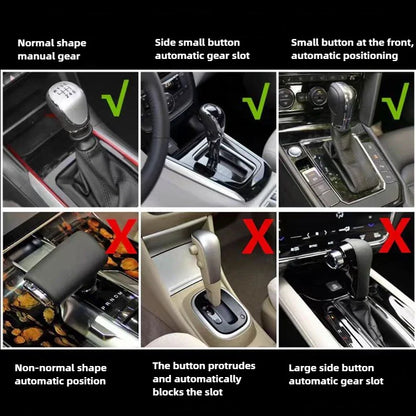 High-Quality Universal PU Leather Gear Shift Cover — Non-Slip, Wear-Resistant for Automatic Cars