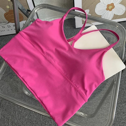 Women’s Sexy Crossback Yoga Crop Top — Breathable, Shockproof Fitness & Running Sports Vest