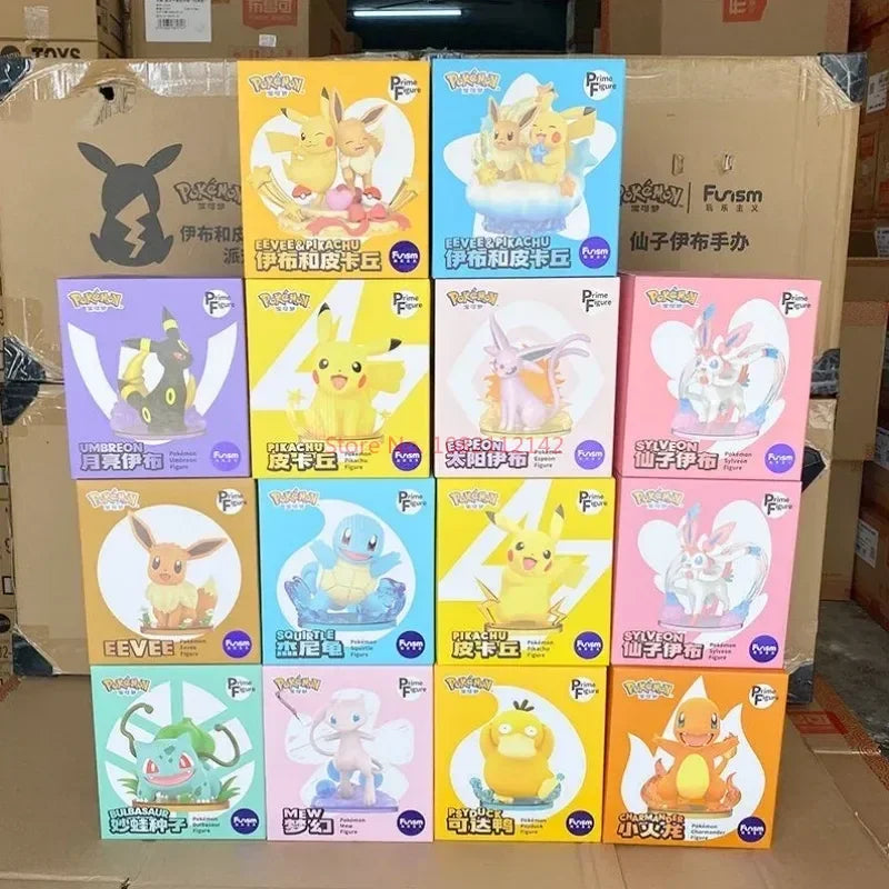 Pokemon Large Figure Set — Pikachu, Charmander, Eevee, Squirtle & Pokeball Doll Figurines, Kids Collectible Toys & Gifts