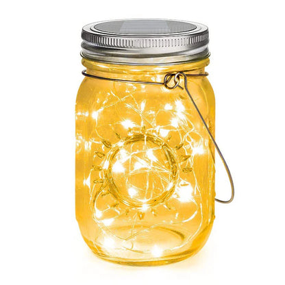 Mason Jar Solar Bottle Lights – LED String Fairy Lights, Waterproof Hanging Lantern for Garden & Wedding Decorations