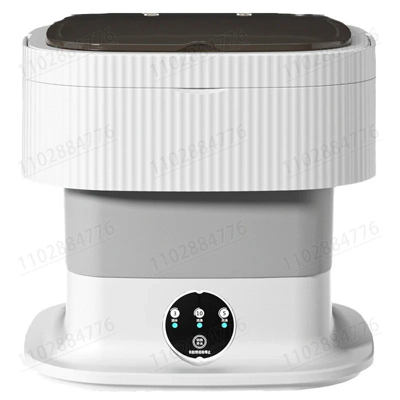10L High-End Foldable Portable Washing Machine – Large Capacity with Blue Light, Timed Washing & Dehydration