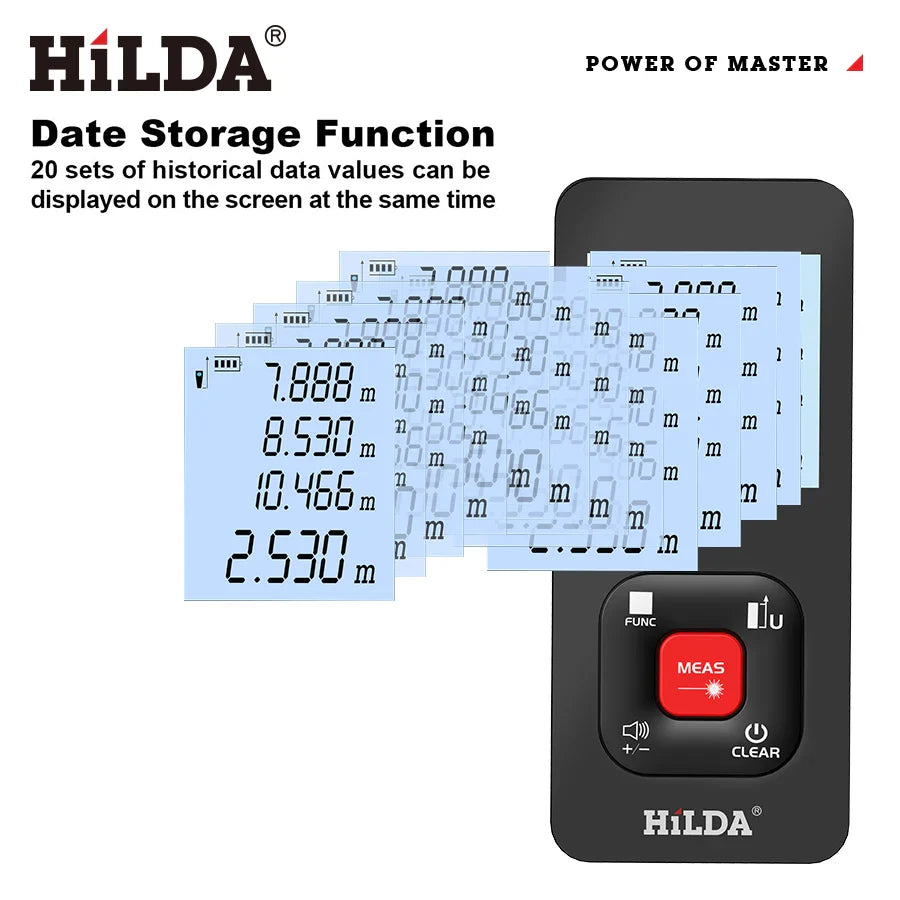 HILDA Laser Distance Rangefinder – 50M/100M/120M Professional Laser Measuring Tool