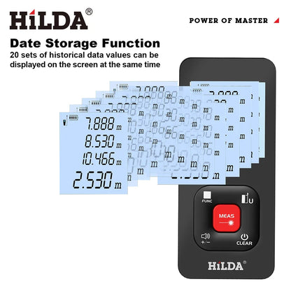 HILDA Laser Distance Rangefinder – 50M/100M/120M Professional Laser Measuring Tool