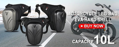 Waterproof Motorcycle Seat Back Bag – Large Capacity Hard Tail Box Luggage for Racing & Riding, Black Fuel Tank Motorbike Storage