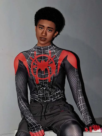 Anime Superhero Cosplay Spider-Man Bodysuit — Miles & Gwen Halloween Carnival Party Couple Costume