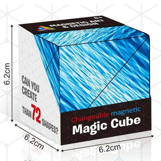 Magic Infinite Cosmic Shasibo Cube — Magnetic Fidget Puzzle Toy, Changeable Anti-Stress Flip Cubic Cube