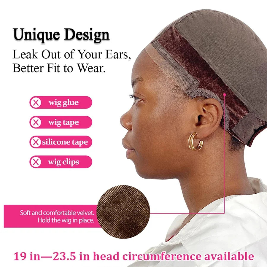Lace Wig Cap with Grip Band - 4x5 Wider Transparent Lace Cap for Secure Lace Front Wig Fit
