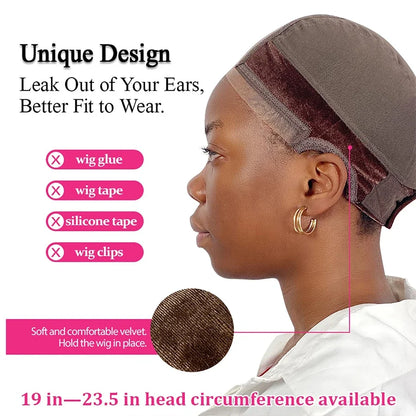 Lace Wig Cap with Grip Band - 4x5 Wider Transparent Lace Cap for Secure Lace Front Wig Fit